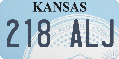 KS license plate 218ALJ