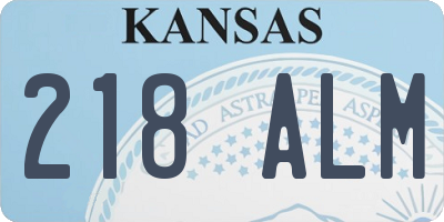 KS license plate 218ALM