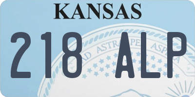 KS license plate 218ALP