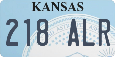 KS license plate 218ALR
