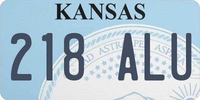KS license plate 218ALU