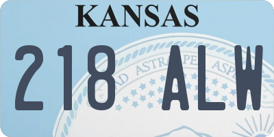 KS license plate 218ALW