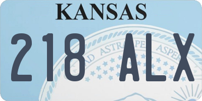 KS license plate 218ALX