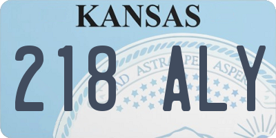 KS license plate 218ALY