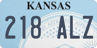 KS license plate 218ALZ