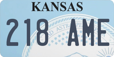 KS license plate 218AME