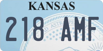 KS license plate 218AMF