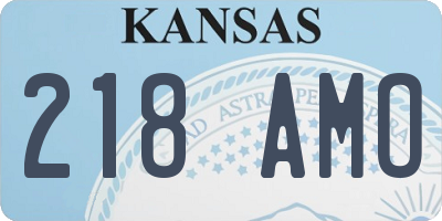 KS license plate 218AMO