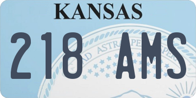 KS license plate 218AMS