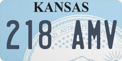KS license plate 218AMV