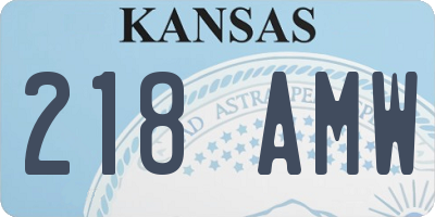 KS license plate 218AMW