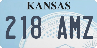 KS license plate 218AMZ