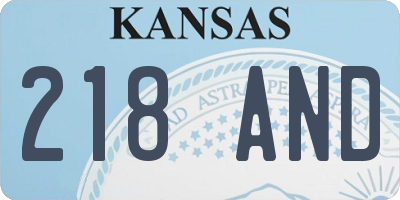 KS license plate 218AND