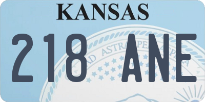 KS license plate 218ANE