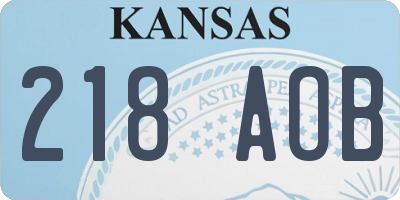 KS license plate 218AOB