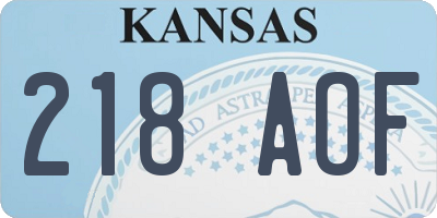 KS license plate 218AOF