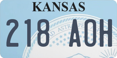 KS license plate 218AOH