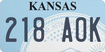 KS license plate 218AOK