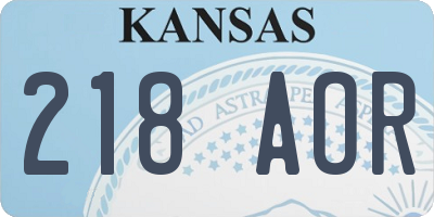 KS license plate 218AOR