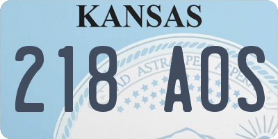KS license plate 218AOS