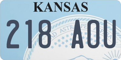 KS license plate 218AOU