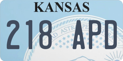 KS license plate 218APD