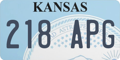 KS license plate 218APG