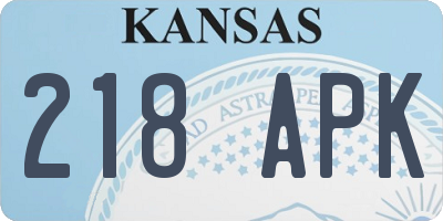 KS license plate 218APK