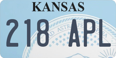 KS license plate 218APL