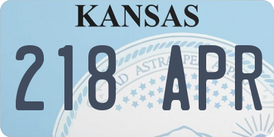 KS license plate 218APR