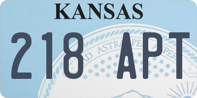 KS license plate 218APT