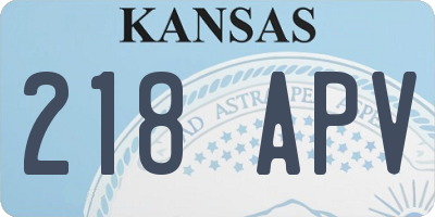 KS license plate 218APV
