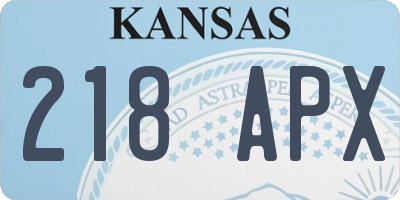 KS license plate 218APX