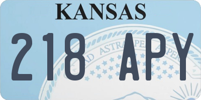 KS license plate 218APY