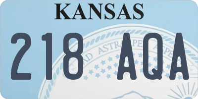 KS license plate 218AQA