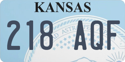 KS license plate 218AQF