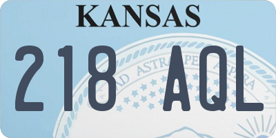 KS license plate 218AQL