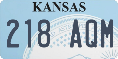 KS license plate 218AQM