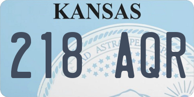 KS license plate 218AQR