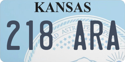 KS license plate 218ARA