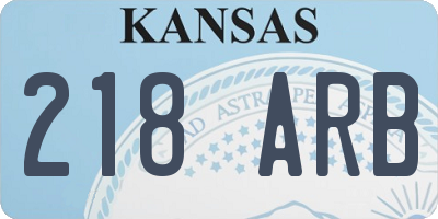 KS license plate 218ARB