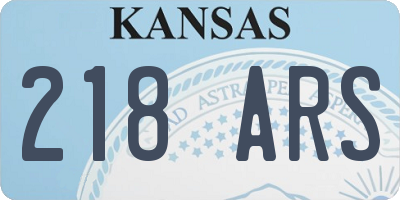 KS license plate 218ARS