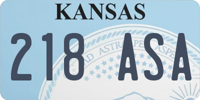 KS license plate 218ASA