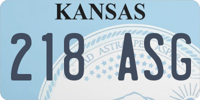 KS license plate 218ASG