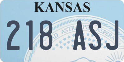 KS license plate 218ASJ
