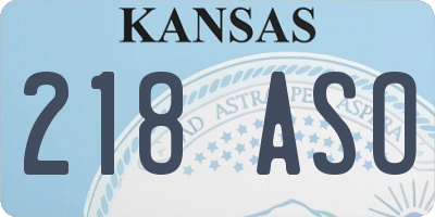 KS license plate 218ASO