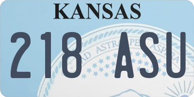KS license plate 218ASU