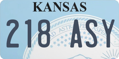 KS license plate 218ASY