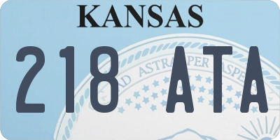 KS license plate 218ATA
