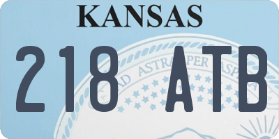 KS license plate 218ATB
